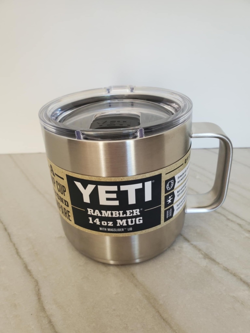 Yeti Rambler 14 oz Mug, NEW. Stainless Steel.HTF.
